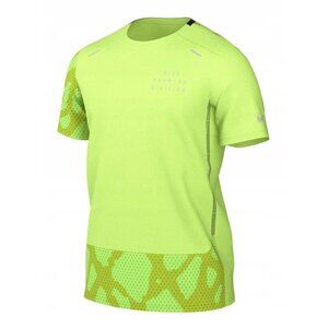 Nike Men's Dri-Fit Run Division Rise 365 Athletic Performance Green Yellow Shirt